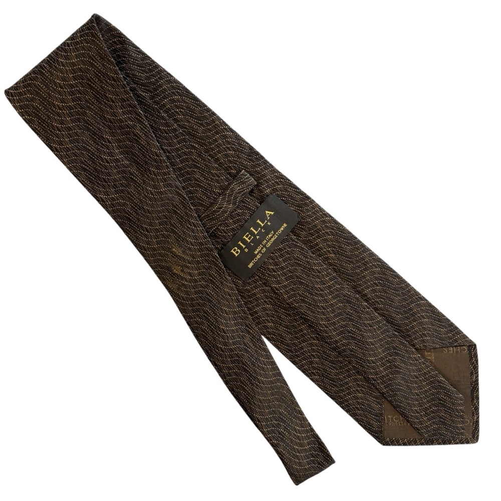 Vintage Biella Italy Britches Of‎ Georgetown Burgundy Preppy Silk Neck Tie - Picture 4 of 11